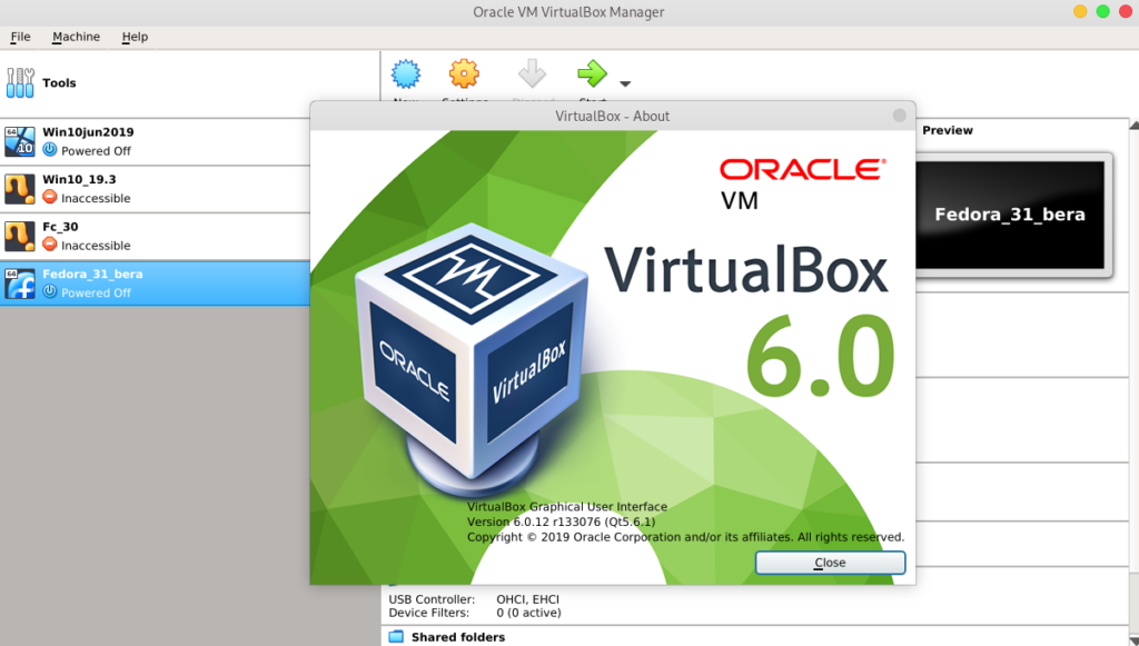 Instalar VirtualBox 6.0.x | Fedora 30