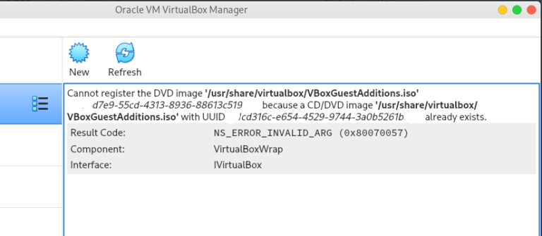 Resolver error ‘Cannot register the DVD image’ de VirtualBox