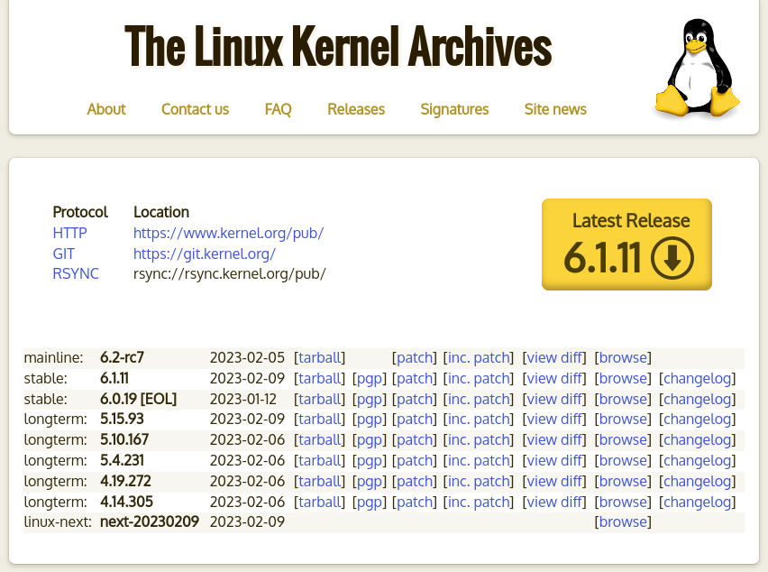 Instalar la versión más reciente del kernel estable | Fedora 37